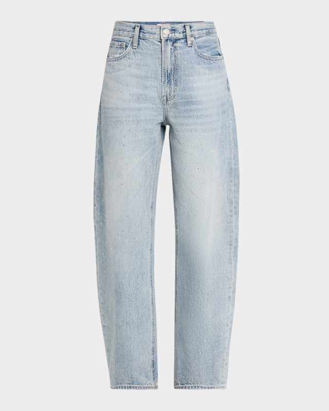 Wes High-Rise Rhinestone Barrel Jeans